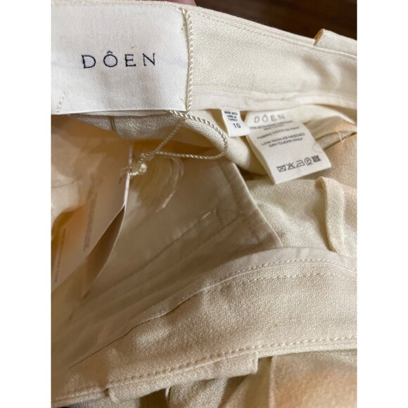 Doen Women’s Avon Linen Shorts size 10 NWT High Waist Retro Look Magnolia - Picture 8 of 10